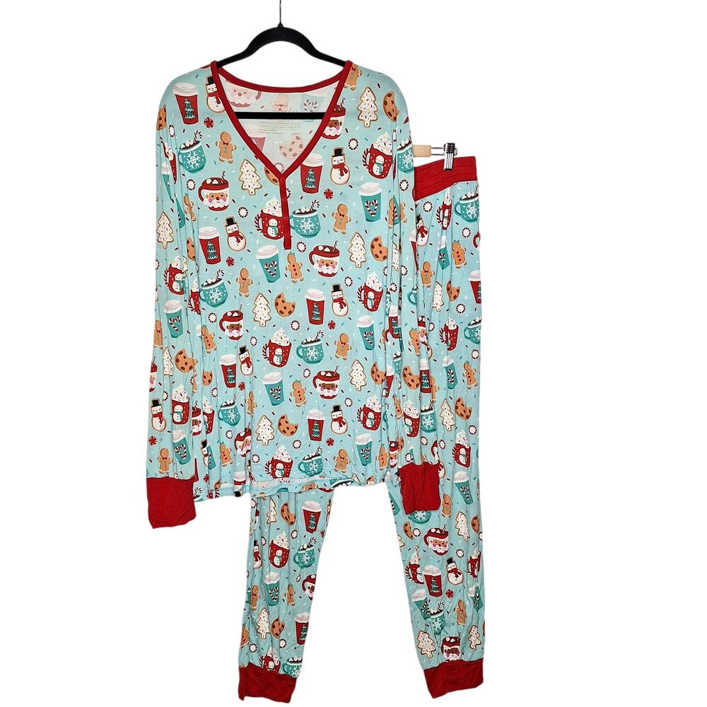 Little Sleepies Women's Christmas Peppermint Mocha Bamboo Pajamas Set XL Holiday
